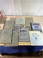 Vintage Dodge time schedules and parts lists from