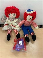 Raggedy Ann & Andy plush dolls, Beanie baby bear