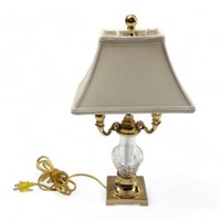Waterford Crystal & Brass Desk Lamp.