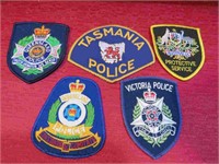 Australia & Tasmania 5 Police Patch Insignias