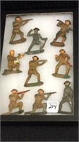 Collection of 9 Metal Toy Soldiers-Some Barclay