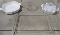 (2) Corningware & (2) Pyrex Dishes