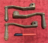 (3) Antique Engine Hand Crank Handles