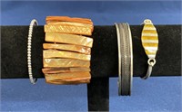 (4) Costume Jewelry bracelets, one is expandable