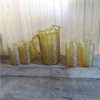 Yellow Pitcher & Glasses