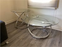 Glass top end table & coffee table