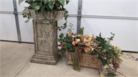 Composite Flower Box and Pedestal with Faux