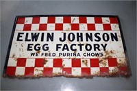 Large Elwin Johnson Egg Factory, Purina Chows Sign