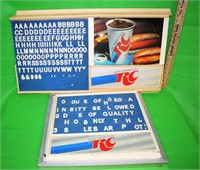 2 RC Cola plastic letter signs