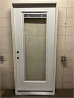 36 x 80 full glass exterior door with blinds