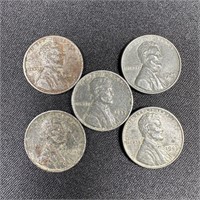 (5) 1943 Steel Pennies