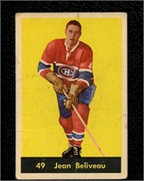 1960-61 Jean Beliveau Parkhurst Hockey Card #49