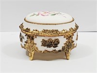 Vintage Gilted Porcelain Musical Box