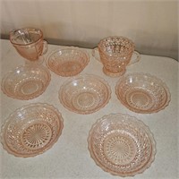 8 PIECE PINK SERVING