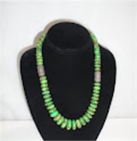 NAVAJO STRUNG MOHAVE GREEN NECKLACE +34