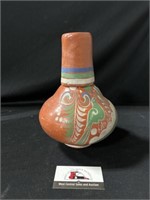 Hand painted Mexican stem vessel