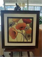 Home Decor Framed Oil on Board ' Flowers '