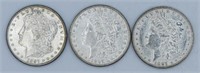 (3) 1897 O, S & P Morgan Silver Dollar