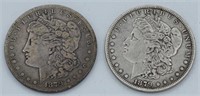 (2) 1989 P & S Morgan Silver Dollars