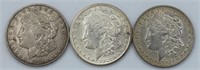 (3) 1921 P, S & D Morgan Silver Dollars