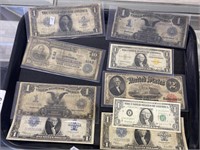 Blue seal silver dollar bills, $10 Duncannon.