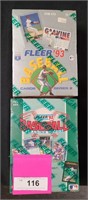 2 SEALED BOXES FLEER MLB TRADING CARDS, '92 + '93