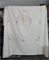 Embroidery Table Cloth large approximately 70 x