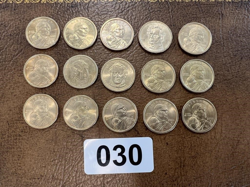 15 One Dollar Coins U230