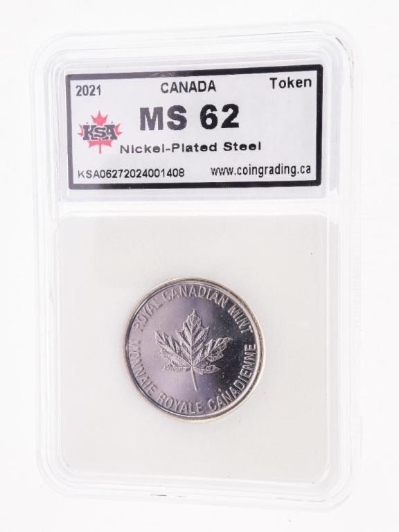 2021 Canada Token MS62 Nickel - Plated Steel