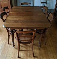 Antique Cherry Table & Six Chairs