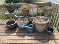 Lot of plastic outdoor planters