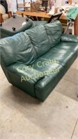 Matching green leather couch 78 inches long- made