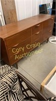 MCM 9 drawer wood dresser