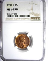 1941-S Cent NGC MS-66 RD