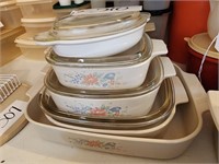 Corningware Casseroles w/Lids, All same pattern