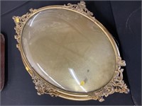 (2) Brass Oval Mirrors