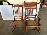 (2) Caned Seat Rocking Chairs