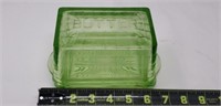 Green Depression Butter Dish (chipped on lid &