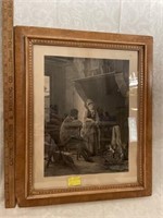 Old lithograph. See photos for damage to the