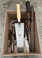 Assorted Lot of Chisels, Punches, And Drywall
