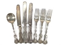 7 Pc. Early Whiting Sterling Silverware 185g