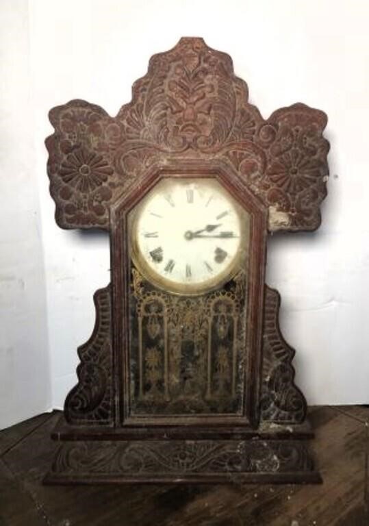 Vintage Wood Case Mantle Clock