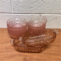 Pink Glass Small Bowls & Small Candy Dishes