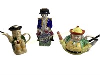 Three Toby Character Jugs, Teapots