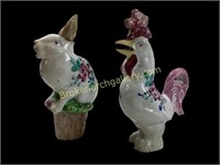 French Faience Majolica Animal Decanters