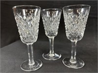 3 Waterford Crystal Alana Sherry Cordial Glasses