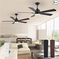 Zmishibo 2 Pack 52" Ceiling Fans With Lights,