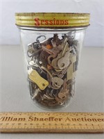 Vintage Keys & Trinkets in Peanut Butter Jar