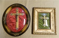 Framed Crucifixes under Convex Glass.
