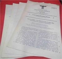 WWII Era German Lot 6 Reich Patent Documents RARE